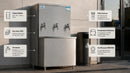 O que acompanha o bebedouro industrial Robust JG: filtro, compressor Embraco, aço inox 430 e certificação INMETRO